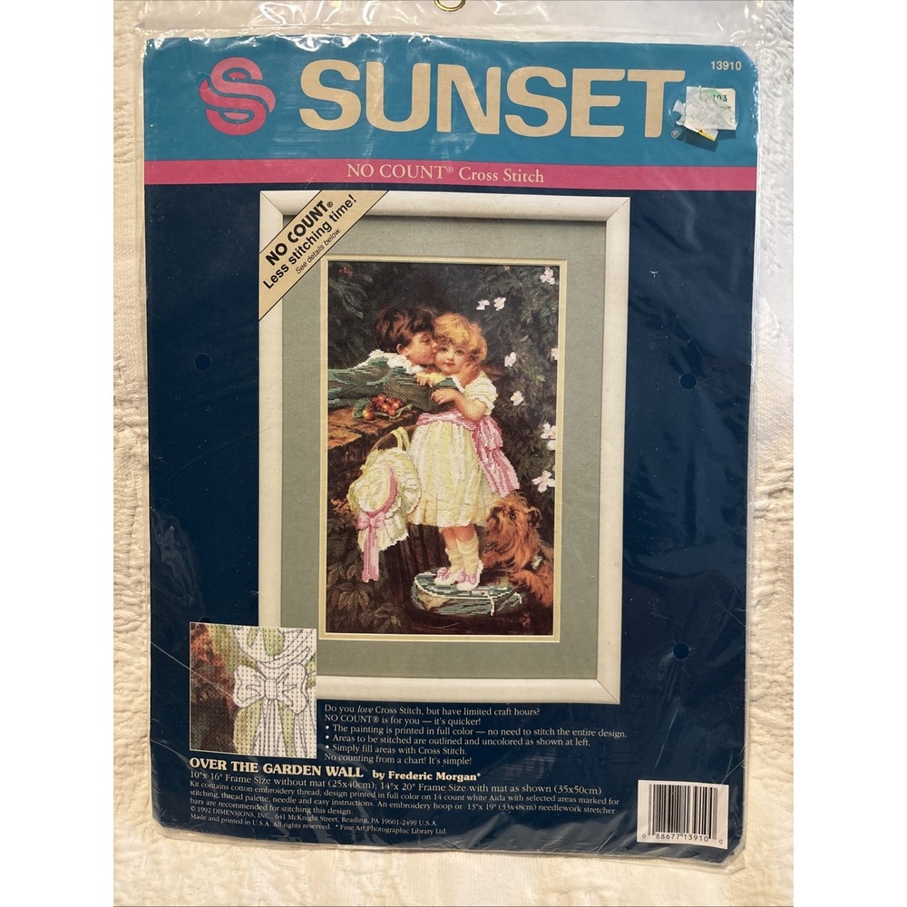 Sunset Over The Garden Wall No Count Cross Stitch 13910 - New